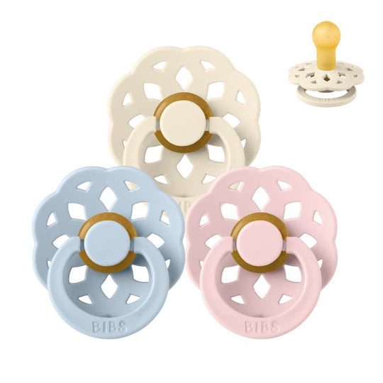 BIBS Rund Boheme Napp - Sampackning - 3 St - Stl 1 - The Babyshower Collection