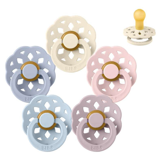 BIBS Rund Boheme Napp - Sampackning - 5 St - Stl 1 - The Babyshower Collection