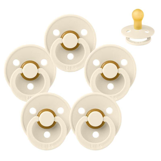 BIBS Rund Colour Napp - Sampackning - 5 st - Stl 1 - Ivory