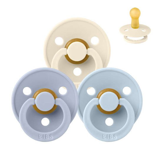 BIBS Rund Colour Napp - Sampackning - 3 st - Stl 2 - Soft and Clear