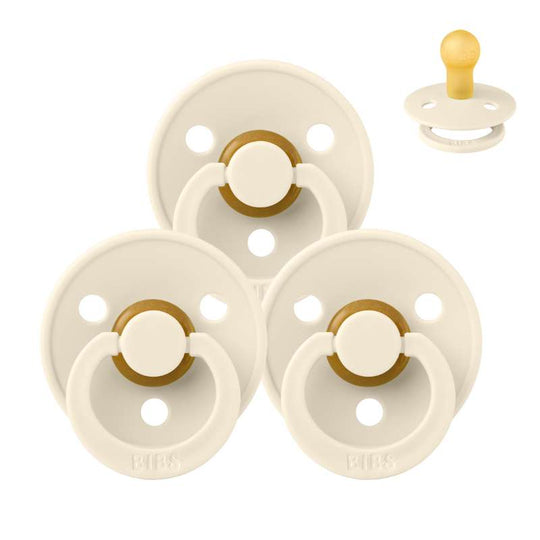 BIBS Rund Colour Napp - Sampackning - 3 st - Stl 1 - Ivory