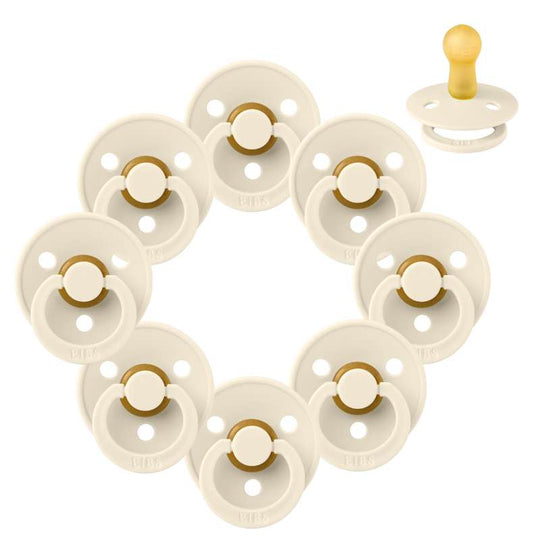BIBS Rund Colour Napp - Sampackning - 8 st - Stl 2 - Ivory