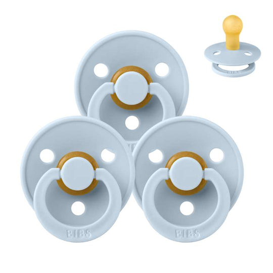 BIBS Rund Colour Napp - Sampackning - 3 st - Stl 1 - Baby Blue