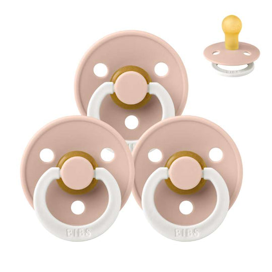 BIBS Rund Colour Napp - Sampackning - 3 st - Stl 1 - GLOW - Blush