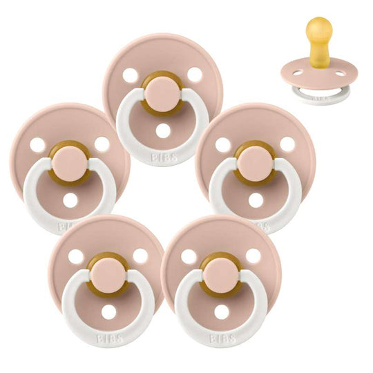 BIBS Rund Colour Napp - Sampackning - 5 st - Stl 2 - GLOW - Blush