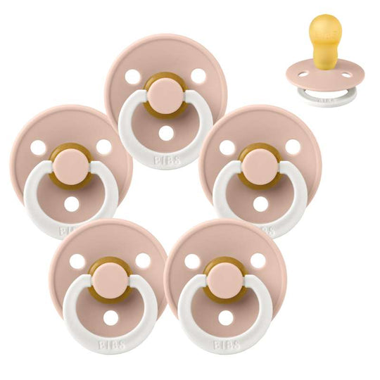 BIBS Rund Colour Napp - Sampackning - 5 st - Stl 3 - GLOW - Blush