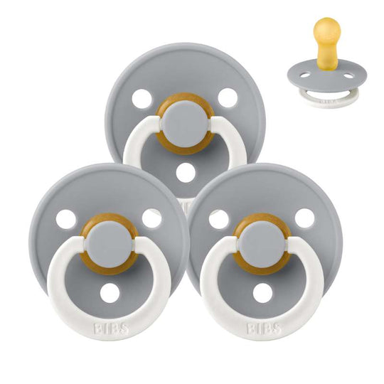 BIBS Rund Colour Napp - Sampackning - 3 st - Stl 2 - GLOW - Cloud