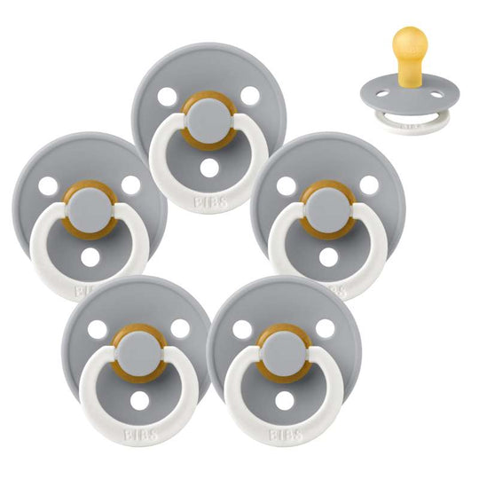 BIBS Rund Colour Napp - Sampackning - 5 st - Stl 1 - GLOW - Cloud