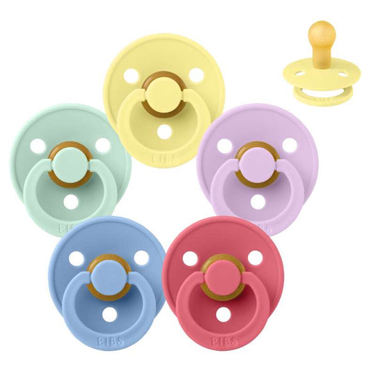 BIBS Rund Colour Napp - Sampackning - 5 st - Stl 1 - Colour Splash