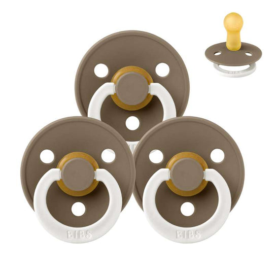 BIBS Rund Colour Napp - Sampackning - 3 st - Stl 2 - GLOW - Dark Oak
