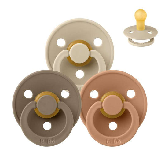 BIBS Rund Colour Napp - Sampackning - 3 st - Stl 1 - Down to Earth