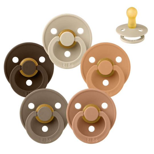 BIBS Rund Colour Napp - Sampackning - 5 st - Stl 2 - Down to Earth