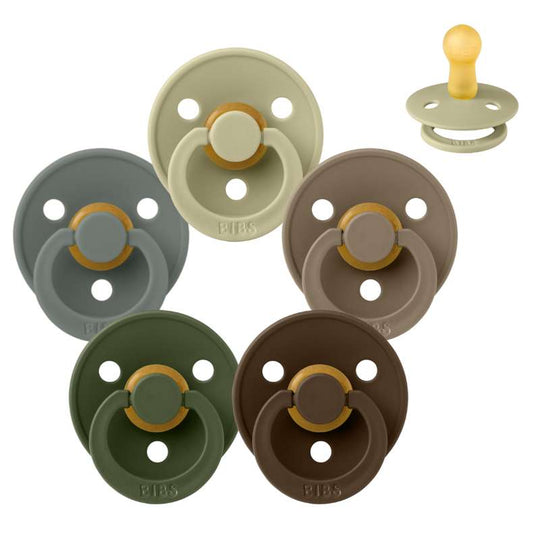 BIBS Rund Colour Napp - Sampackning - 5 st - Stl 2 - Forest Floor