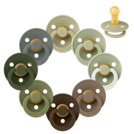BIBS Rund Colour Napp - Sampackning - 8 st - Stl 2 - Forest Floor