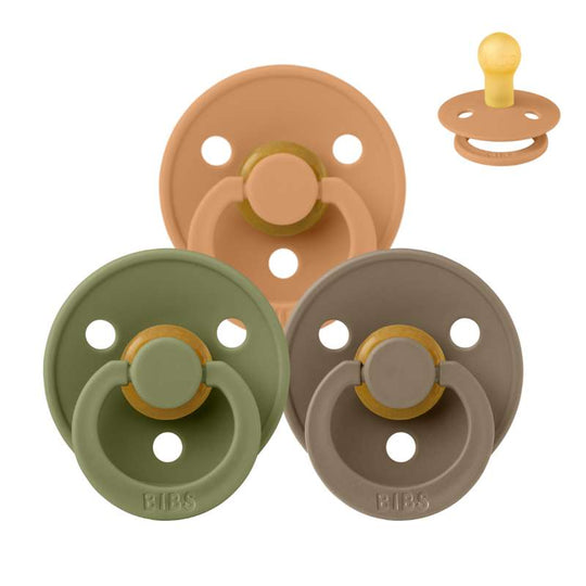 BIBS Rund Colour Napp - Sampackning - 3 st - Stl 1 - Green and Terracotta