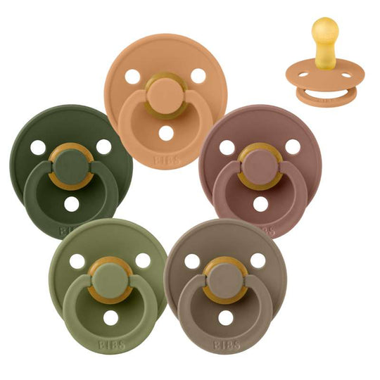 BIBS Rund Colour Napp - Sampackning - 5 st - Stl 2 - Green and Terracotta