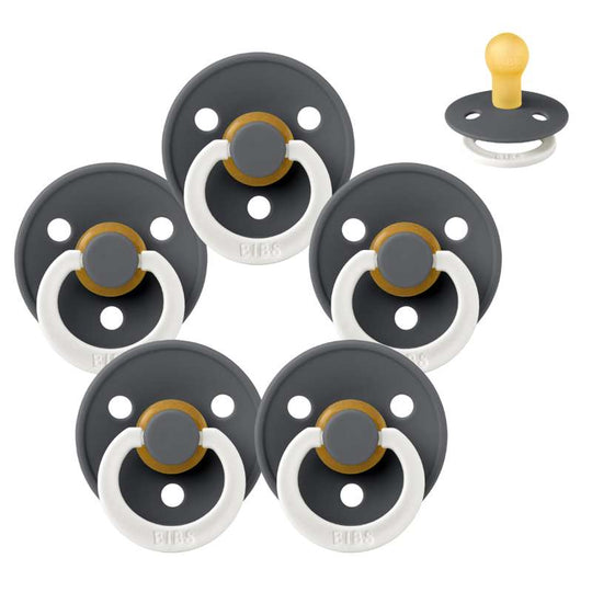 BIBS Rund Colour Napp - Sampackning - 5 st - Stl 1 - GLOW - Iron