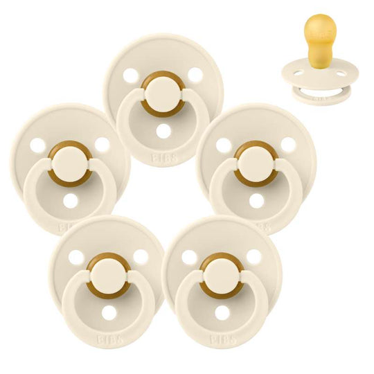 BIBS Rund Colour Napp - Sampackning - 5 st - Stl 3 - Ivory