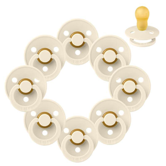 BIBS Rund Colour Napp - Sampackning - 8 st - Stl 3 - Ivory