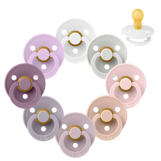 BIBS Rund Colour Napp - Sampackning - 8 st - Stl 1 - Lovely Lilacs