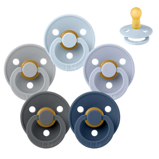 BIBS Rund Colour Napp - Sampackning - 5 st - Stl 2 - Ocean Storm