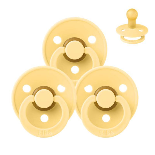 BIBS Rund Colour Napp - Sampackning - 3 st - Stl 1 - Pale Butter