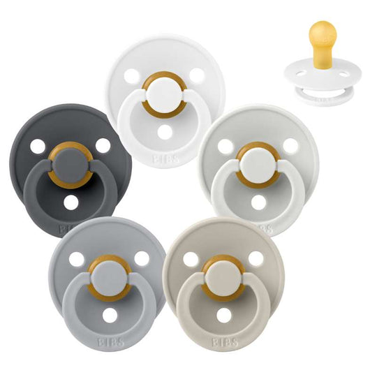 BIBS Rund Colour Napp - Sampackning - 5 st - Stl 1 - Rainy Day