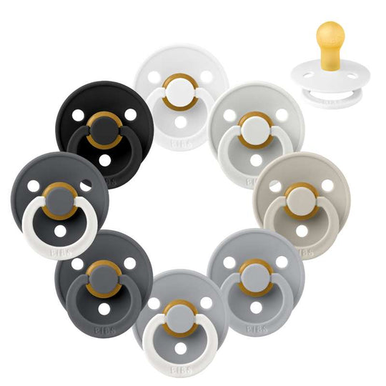 BIBS Rund Colour Napp - Sampackning - 8 st - Stl 1 - Rainy Day