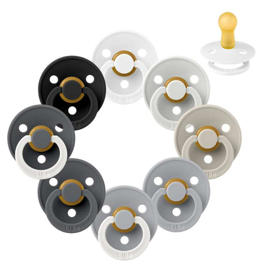 BIBS Rund Colour Napp - Sampackning - 8 st - Stl 2 - Rainy Day