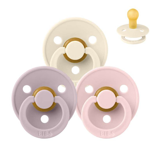 BIBS Rund Colour Napp - Sampackning - 3 st - Stl 1 - Soft and Gentle