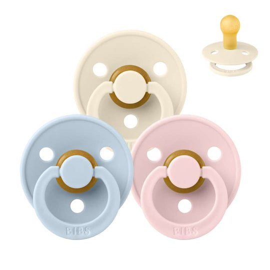 BIBS Rund Colour Napp - Sampackning - 3 st - Stl 1 - The Babyshower Collection