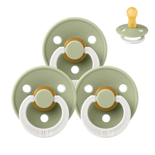 BIBS Rund Colour Napp - Sampackning - 3 st - Stl 2 - GLOW - Sage