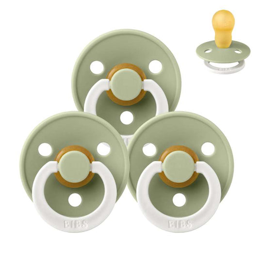 BIBS Rund Colour Napp - Sampackning - 3 st - Stl 3 - GLOW - Sage