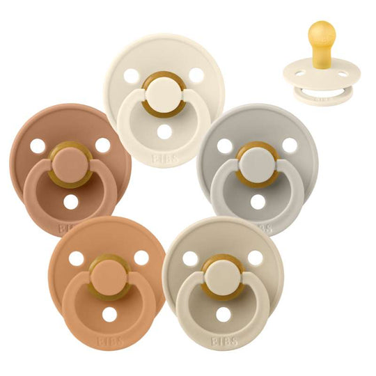 BIBS Rund Colour Napp - Sampackning - 5 st - Stl 1 - Soft and Earthy