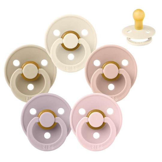 BIBS Rund Colour Napp - Sampackning - 5 st - Stl 1 - Soft and Gentle