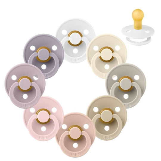 BIBS Rund Colour Napp - Sampackning - 8 st - Stl 1 - Soft and Gentle