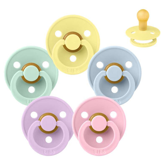 BIBS Rund Colour Napp - Sampackning - 5 st - Stl 1 - Spring Break