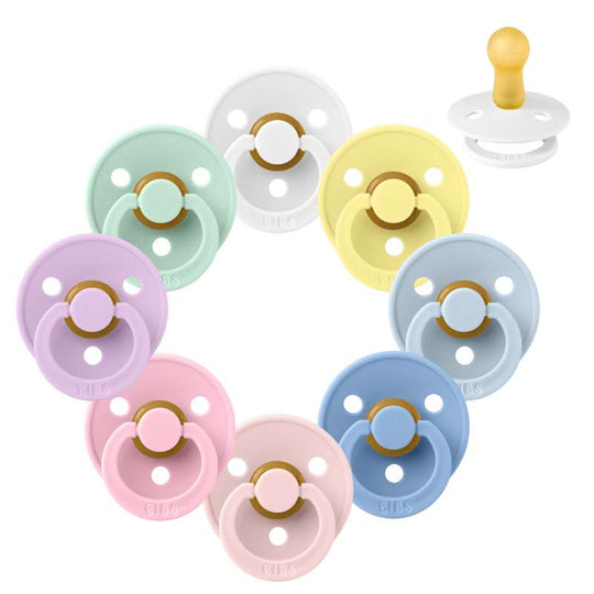 BIBS Rund Colour Napp - Sampackning - 8 st - Stl 1 - Spring Break