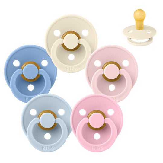 BIBS Rund Colour Napp - Sampackning - 5 st - Stl 1 - The Babyshower Collection