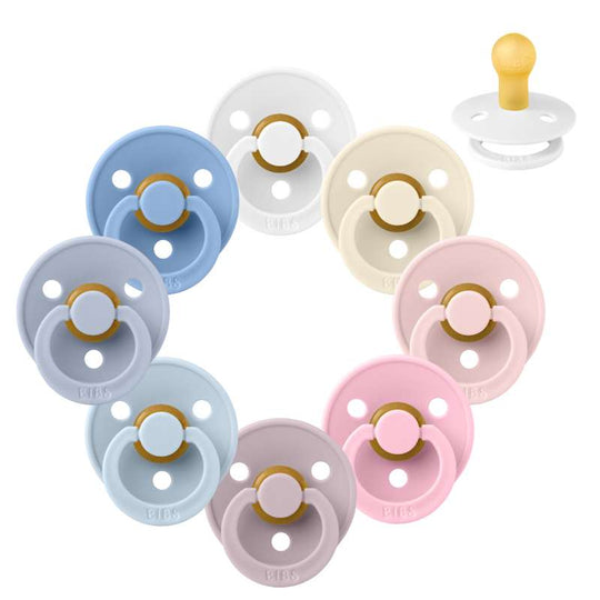 BIBS Rund Colour Napp - Sampackning - 8 st - Stl 1 - The Babyshower Collection