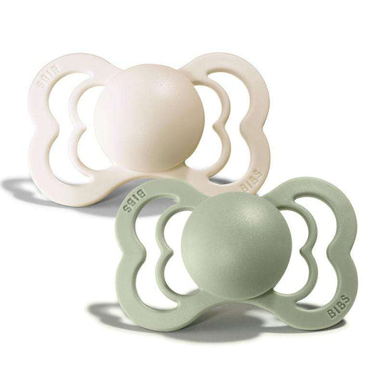 BIBS Supreme Napp - 2-Pack - Stl 1 - Silikon - Ivory/Sage