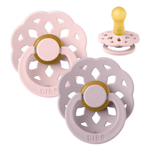 BIBS Boheme Napp - 2-Pack - Stl 2 - Naturgummi - Blossom/Dusky Lilac