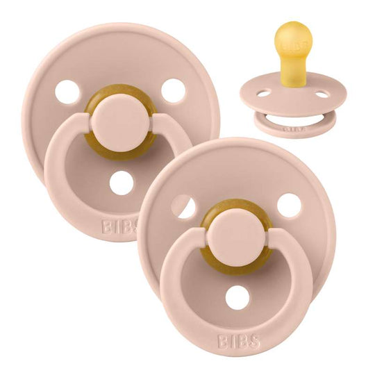 BIBS Rund Colour Napp - 2-Pack - Stl 1 - Naturgummi - Blush/Blush
