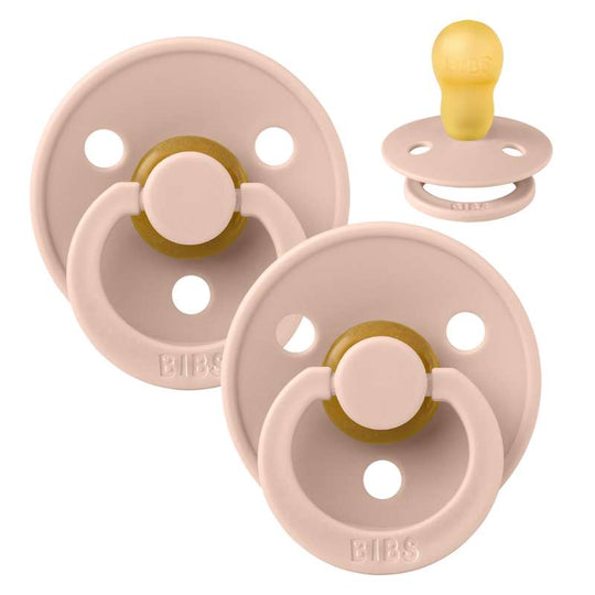 BIBS Rund Colour Napp - 2-Pack - Stl 3 - Naturgummi - Blush/Blush
