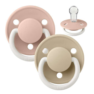 BIBS De Lux Napp - 2-Pack - Onesize - Silikon - Blush/Vanilla - GLOW