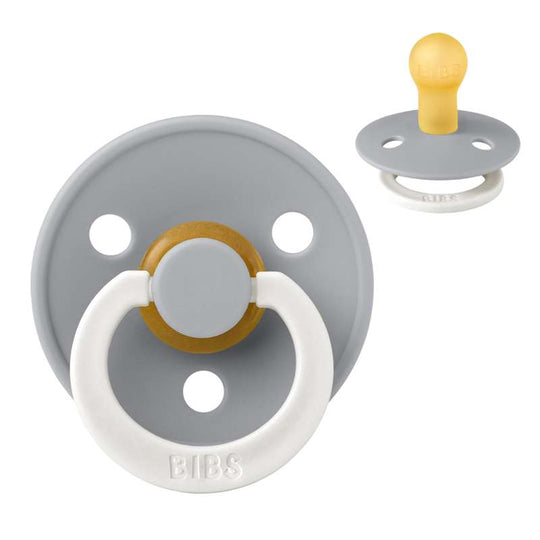 BIBS Colour Napp - Stl 1 - Naturgummi - GLOW - Cloud