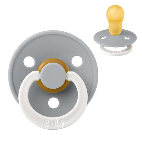 BIBS Rund Colour Napp - Stl 3 - Naturgummi - GLOW - Cloud