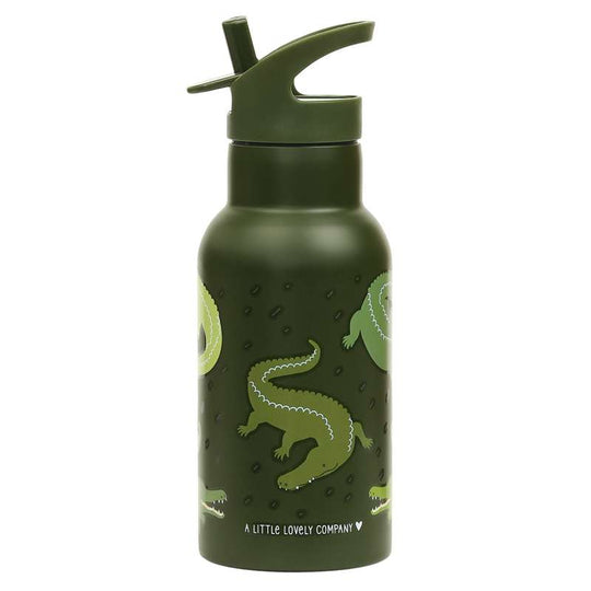 A Little Lovely Company termosflaska - 350 ml - Crocodiles - Grön