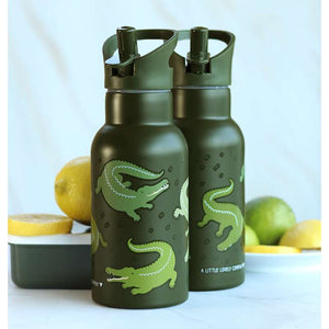 A Little Lovely Company termosflaska - 350 ml - Crocodiles - Grön