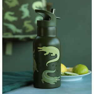 A Little Lovely Company termosflaska - 350 ml - Crocodiles - Grön